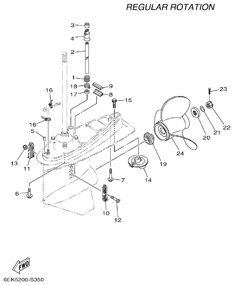 Yamaha F115B, FL115B, FL115BET LOWER CASING & DRIVE 2 parts diagram